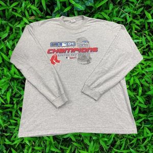 Boston Red Sox World Series Champions 04 MLB Anvil Grey Cotton Graphic Tee XL